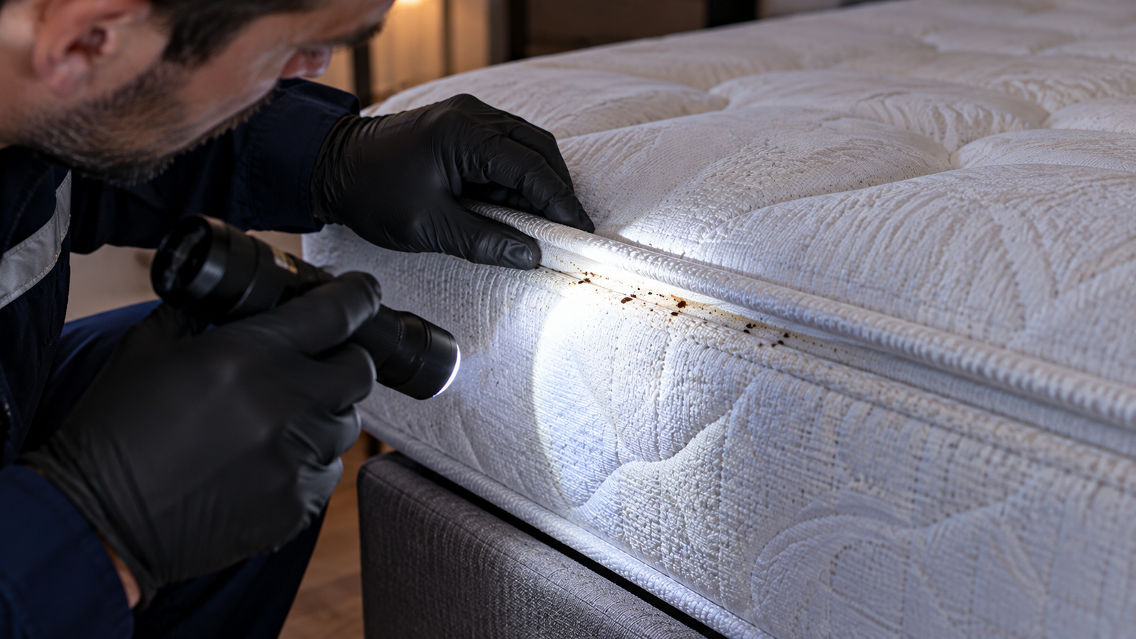 Traitement d'un matelas contre les punaises de lit par un professionnel